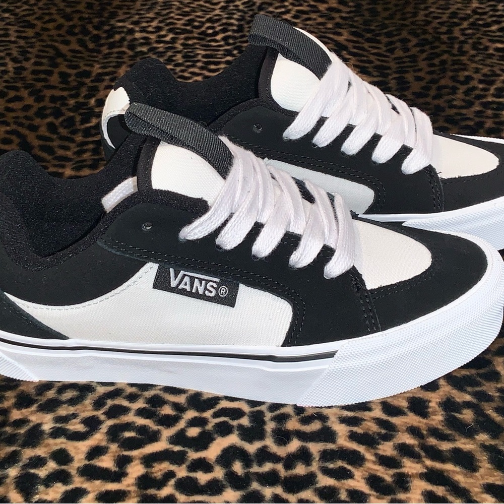 Vans Black and White Low-Top Sneakers